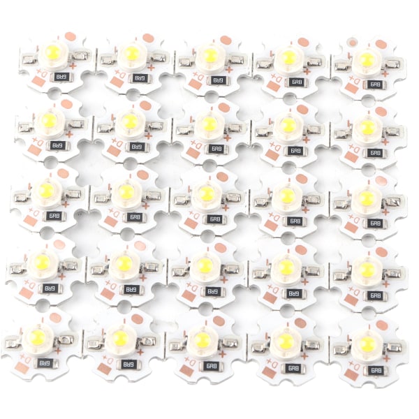 25 stk 5V LED-brikker 200LM 1W LED-lampeperler med høy effekt for gjør-det-selv-belysningsarmaturer Varm hvit 3000-3200K