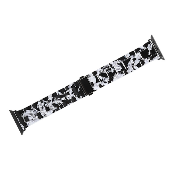 Moteklokke Rem Svart Hvit Mønster Resin Rem Stropp Erstatning for IOS KlokkeFor 38mm/40mm