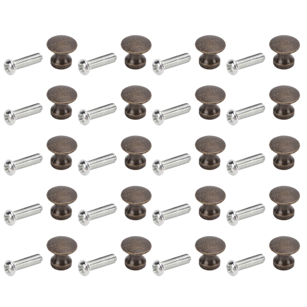 20 set enkelhål litet handtag 12x11MM zinklegering enkelhål smyckeskrin låda runt huvud litet handtag grön brons