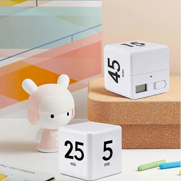 Gravity Sensor Cube Timer Køkken Timer - 25-5-45-15 Minutters Nedtælling og Tidsstyring