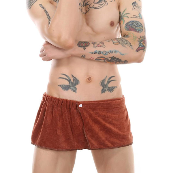 Mjuka Bärbara Badhanddukshorts för Män - 2-pack (Kaffe + Blå)
