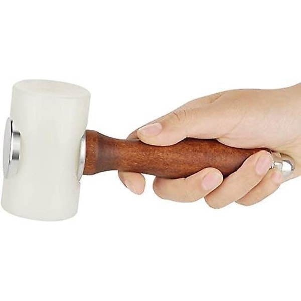 Lærhammer med trehåndtak, T-hode, nylonverktøy for lærutskjæring, DIY-lærhåndverk (#2)