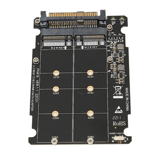 NVME U.2 - Combo NGFF M.2 SATA PCIe SSD -sovitin 40Gbps Vakaa toiminta SFF8639 SSD -sovitin emolevylle