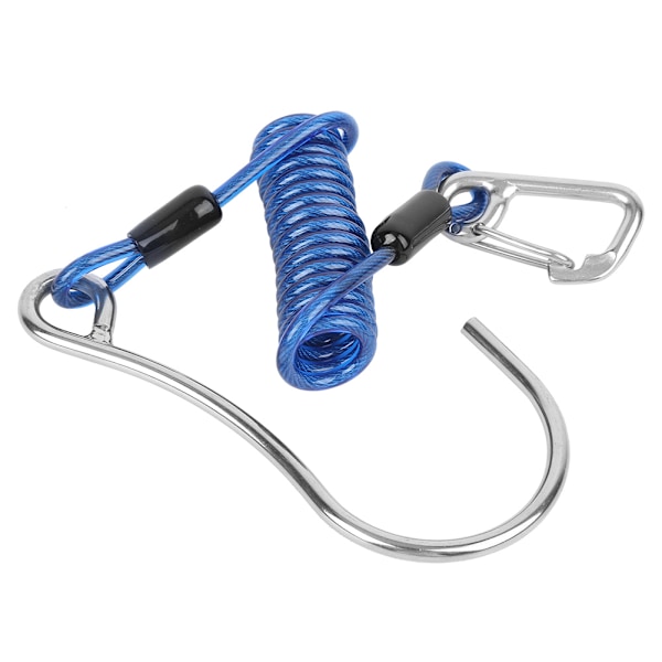 Spring Anti Lost Rope Single End Marine Grade Sports Rustfritt stål Coral Rock Drift Dykkerkrok tilbehør (blå)