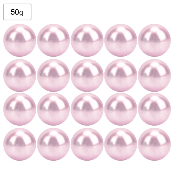 50G ikke-porøse imiterede perler, dekoration af hår, smykker, tilbehør 6 mm (neutral pink)