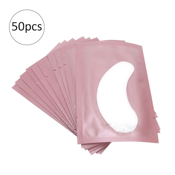 50 stk. øyenvippe-isolasjonspute for poding, sminke, øyenvippeforlengelse, klistremerke (rosa)