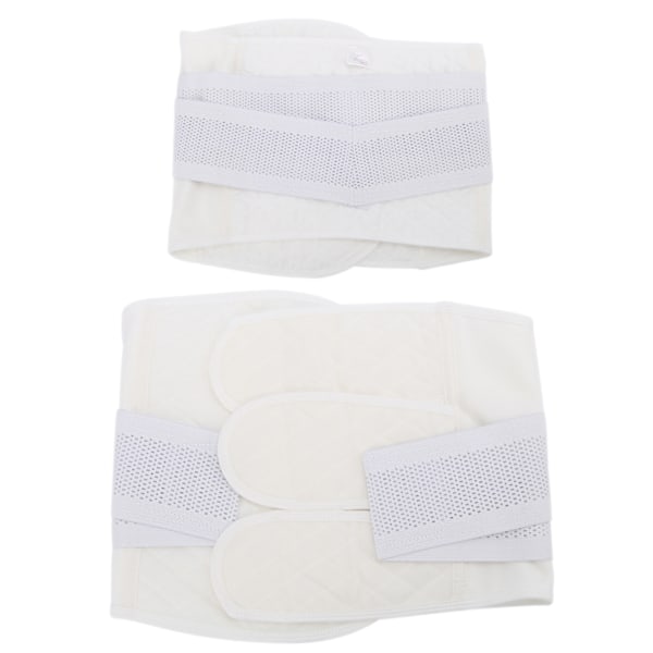 Postpartum Belly Wrap Support Pelvis Belt Band Andningsbar Stretchbar Bälte Vit M