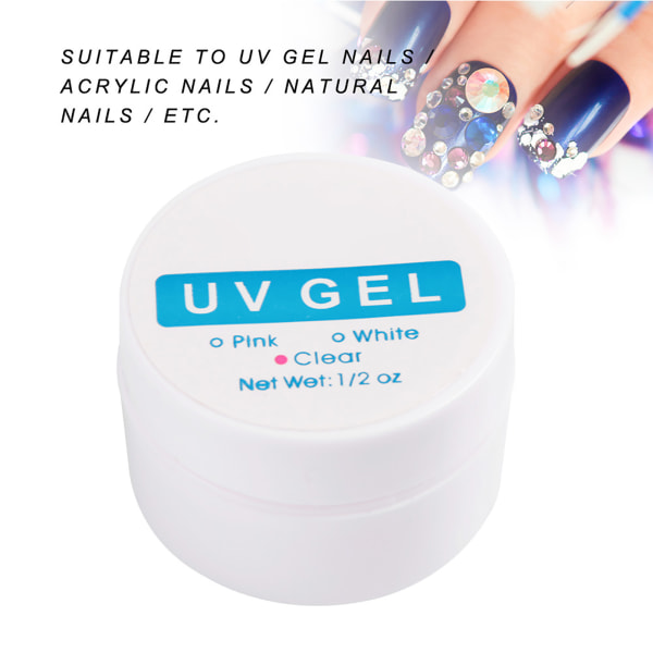 Fast Dry Crystal Nagelförlängningslim Manikyr UV Gel Builder Nagellim Transparent