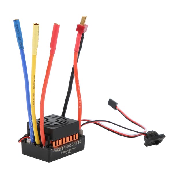 RC ESC 45A vanntett elektronisk hastighetsregulator tilbehørsdeler for 1/10 RC bilmodell Oransje