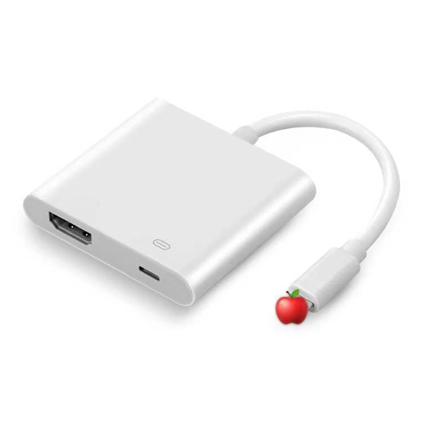 för IOS till HD Multimedia Interface Adapter Video Audio Sync HD Digital AV Adapter Kabel för Iphone till TV Vit