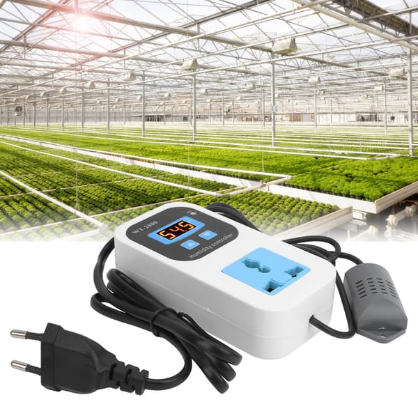 Digital fugtighedsregulator befugtning affugtning switch stik 0%~99%RH WT2000 110220V (EU-stik)