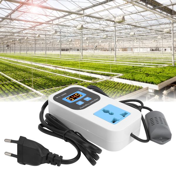 Digital fuktighetskontroller fuktighetskontroll bryterkontakt 0%~99%RH WT2000 110220V (EU-plugg)