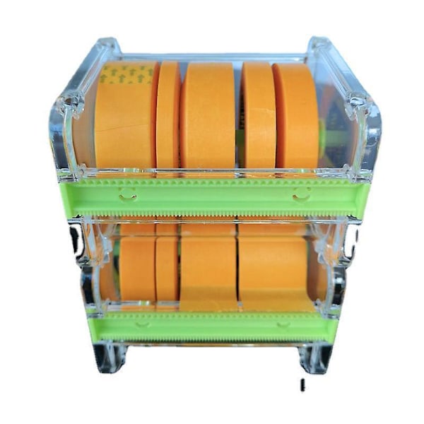 4-pack Tejpdispenser Set med Skärare och Hållare Grön Färg