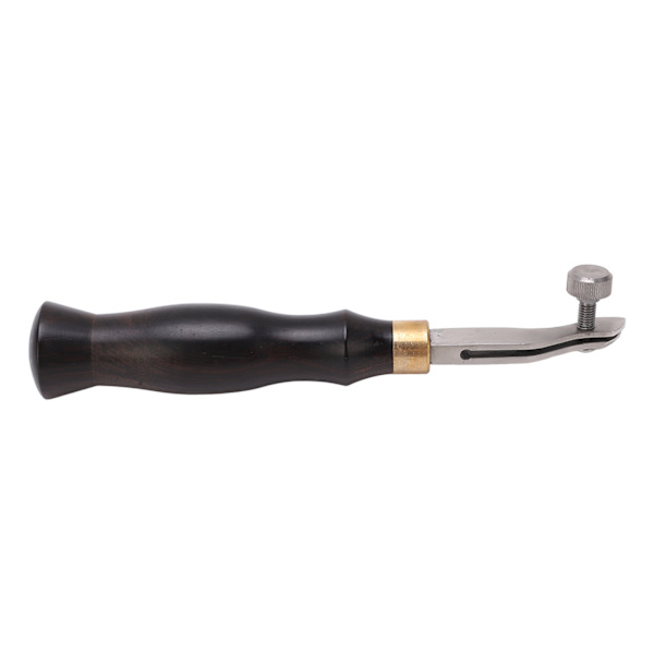 Leather Creaser 0,5 mm Regulerbar skrue Ibenholt Håndtak Arc Design Rustfritt stål Oppvarmingsbar lær Groover for Leathercraft