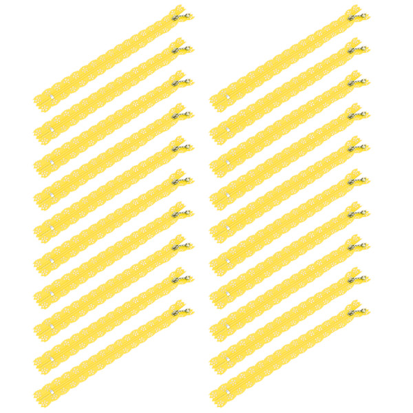 20 st 20 cm DIY nylon spets blixtlås spole blomma blixtlås för sömnad bröllopsklänning hantverk gul