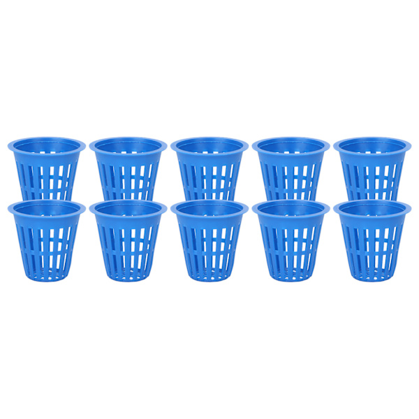 10 STK Plantekurv Hydroponisk dyrkningskurv Plastic Plant Mesh Cup til altan HaveBlå
