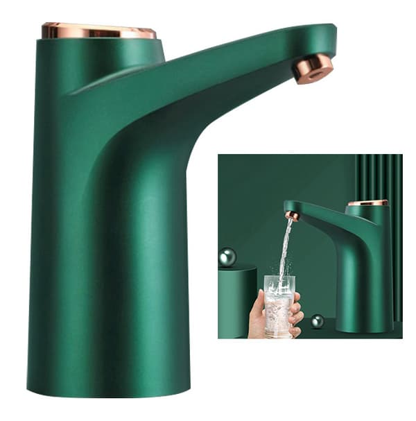 Vattenflaskdispenser USB-laddning Elektrisk dricksvattenpump för kontor, skolor, sjukhus, retrogrön