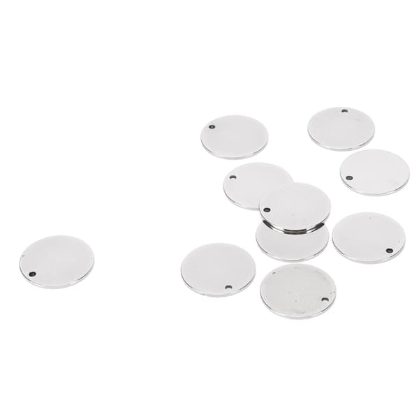 10 stk. flade runde blanke vedhæng glattere overflader diameter 2 cm DIY tilbehør til halskæder armbånd øreringe ankelkæder