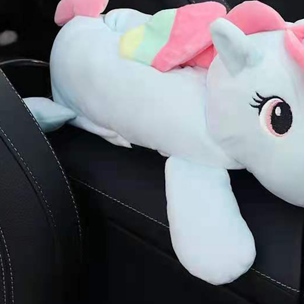 Cartoon Tissue Box Mjuk Söt Docka Multifunktion Säte Rygg Pappershållare för Bil Hem Ljusgrön