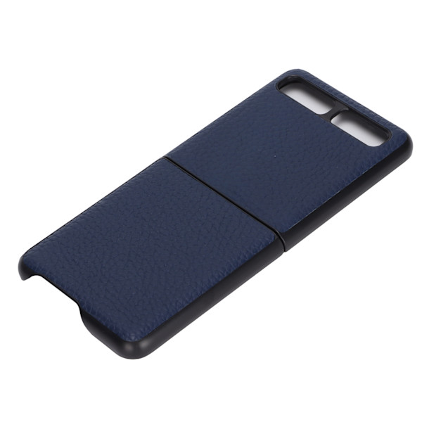 Läderfodral för Samsung Galaxy Z Flip, skyddande skal, anti-scratch, blå, typ 1