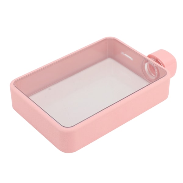 Platt vattenflaska plast läckagesäker transparent fyrkantig bärbar A5 papper vattenflaska 380ml rosa