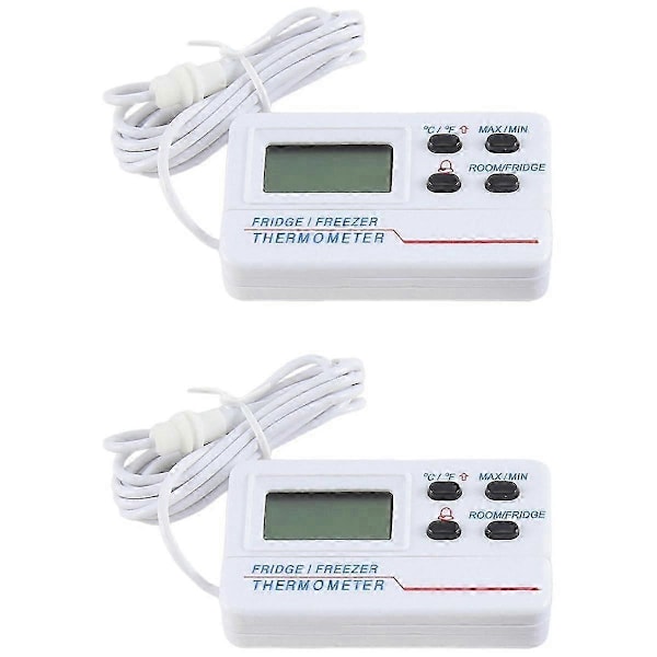 Frystermometer Dubbel Temperaturlarm Inomhus Digital Display Elektronisk Hushållskyl
