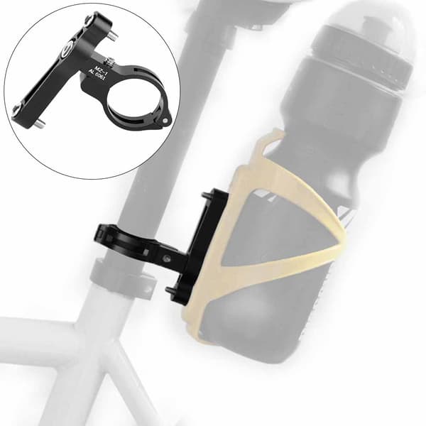 Udendørs Cykel Vandflaskeholder Adapter CNC Aluminiumlegering Kopholder Adapter Base Sort