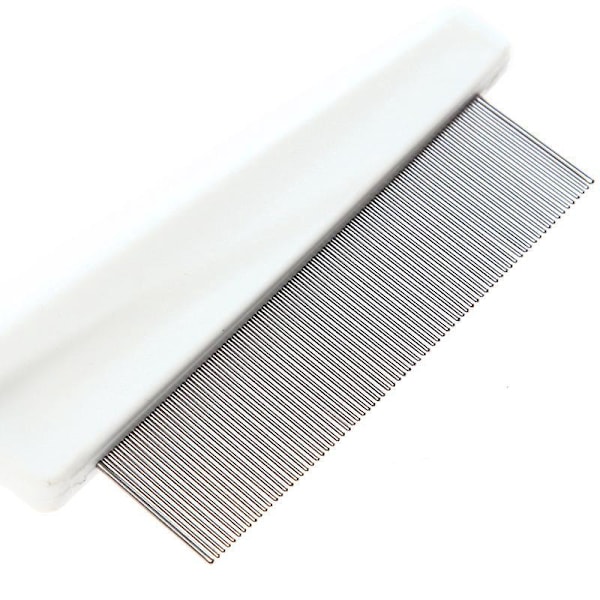 Rustfrit Stål Dyreborste med Dobbelt Design Åben Knude Hunde Kam Afrundet Nål og Bred Tand