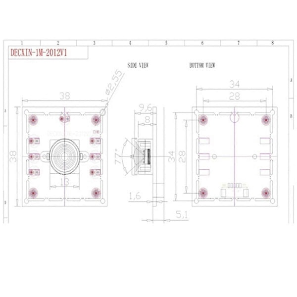 5 st 100 graders kameramodul med 3 meter kabel för WinXP/7/8/10 enligt bilden