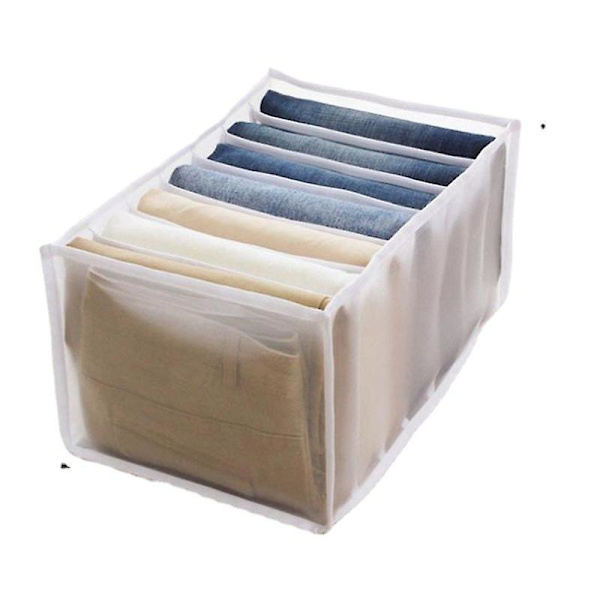 Organizer Box för Jeans - Vit, 6 Fack