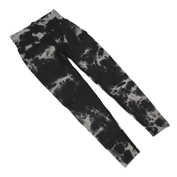 Tie Dye Leggings - Sømløse, Højtaljede, Elastiske, Sorte, Hurtigtørrende, Bløde og Åndbare Yoga Leggings til Kvinder S