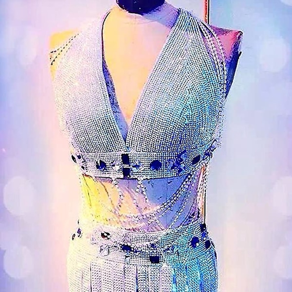 3cm Bred Glitrende Lim-Bakside Krystall Rhinestone DIY Håndverk Diamant Bling Mesh Rull Glitter Bånd for Bryllup Dekorasjon Forbruksvarer