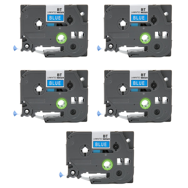 5 stk 18mm etikettmaskin tape for Tze 241 Tz241 3/4in etikett tape erstatning for Ptouch PTD400 PTD410 PTD600 svart bakgrunn gull bokstav Bze 344