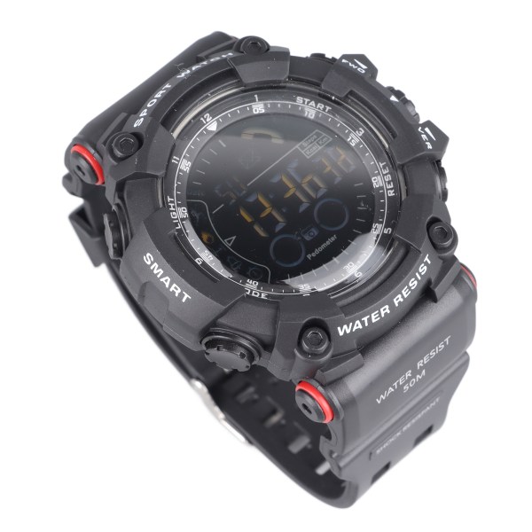 Herr digital watch LED-bakgrundsbelysning Multi vattentät watch med timerstegräknare