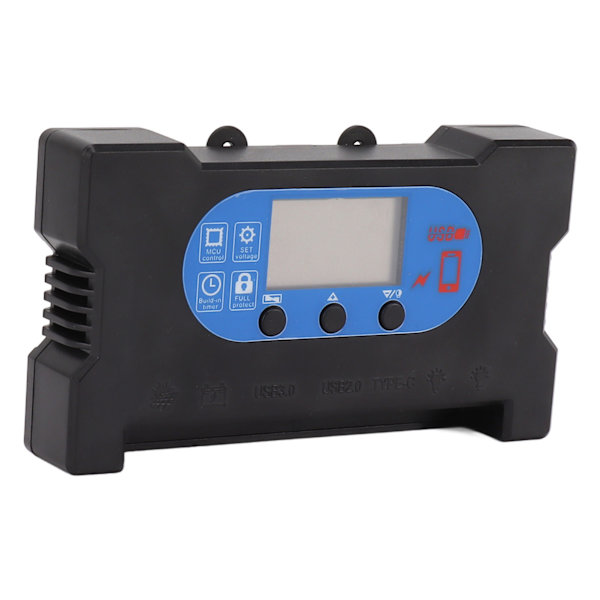 Solar Control Dubbel USB Typ C DC Snabbladdning Solcellsladdningsregulator Solpanelregulator 100A