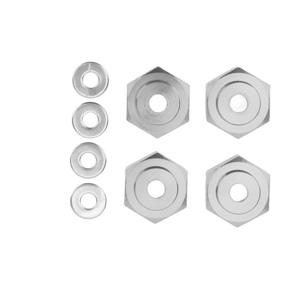 4 stk. RC Hex Kobling Professionel Aluminiumlegering RC Hjul Hex Adapter til 1/10 RC Biler Titanium Grå
