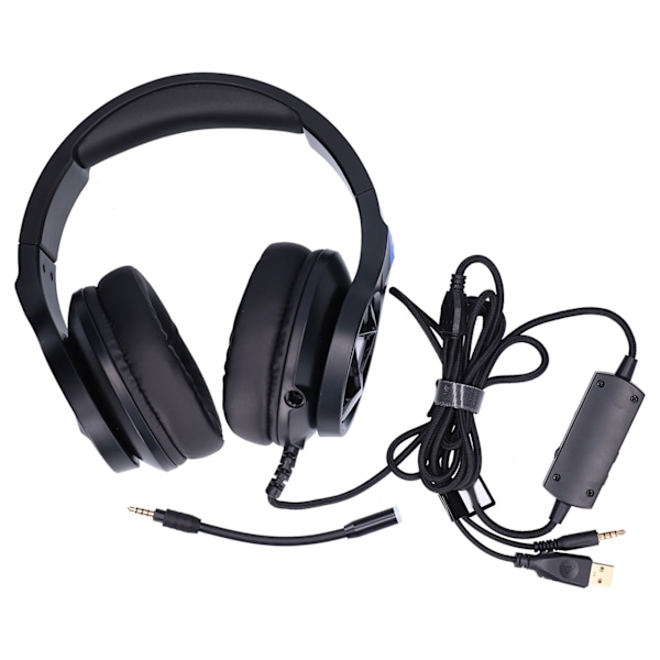 Gaming Headset Surround Sound Støjreducerende Over Ear Hovedtelefoner med Mikrofon og LED-lys til PS4