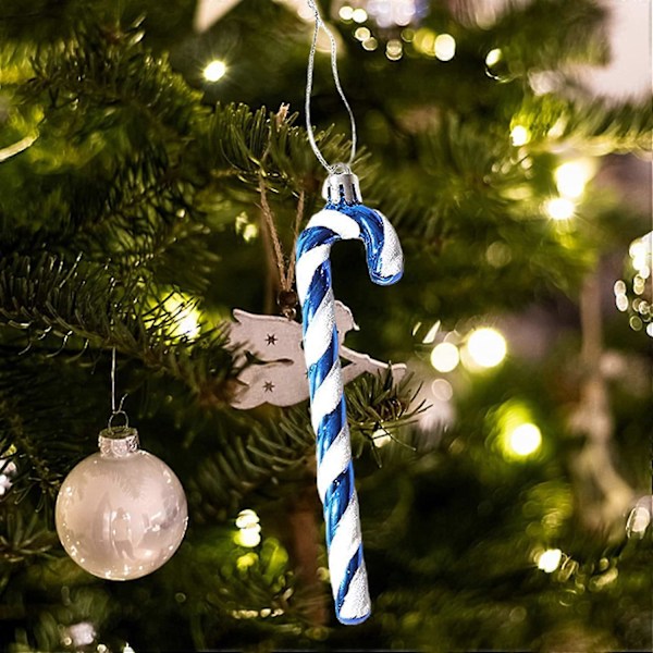12 stk. Julekrykke Plast Godteristang Ornamenter Juletre Hengende Anheng for Julebord Festival Dekor Gull 2 esker