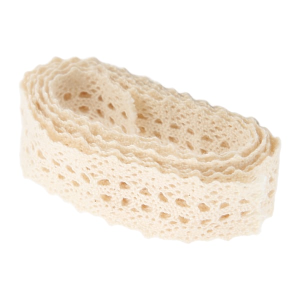 Spetskant 20 meter lång 2,3 cm bred utsökt mönster hudvänlig hållbar bred applikation vit spetsband beige
