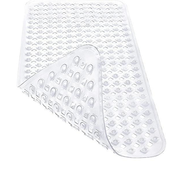 Halkskyddad transparent badrumsmatta - mögelresistent och maskintvättbar