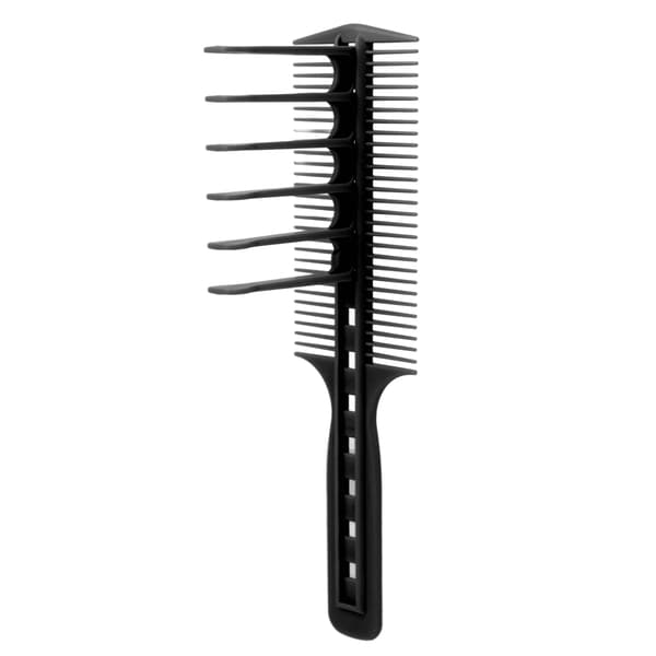 Barber Dobbeltsidet Guide Kam Multi Klippelængde Ergonomisk Bredtandet Kam til Frisør Sort