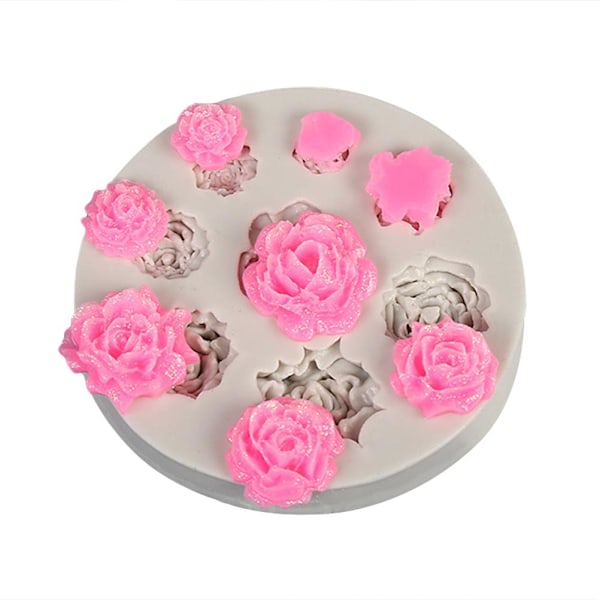 3D Blomster Silikonform Kakedekorering Topper Silikon Gelé Sukker Sjokolade Fondant Former