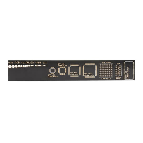 6\" Multifunktionel PCB lineal - Måleværktøj til elektronikingeniører (Sort)