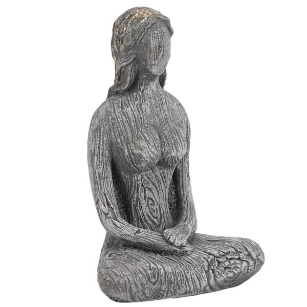 Yoga Pose Statue Syntetisk Harpiks Enkelt Rustikk Meditasjonsfigur for Hjemmedekorasjon Ornament Yoga Studios GaveGrå