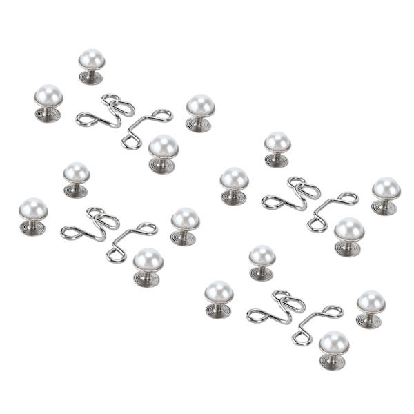 16 stk knappepinner Gjenbrukbare Solid Slitesterk avtakbar kortspor Design Praktisk Jean-knapp Liten hvit perle