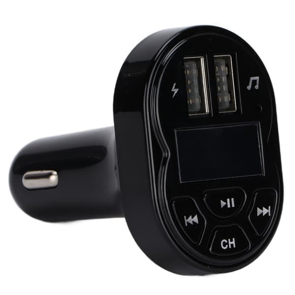 Bil Bluetooth-sändare ABS Trådlös Bluetooth FM-radioadapter med 2 USB-portar DC 12V-24V
