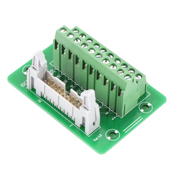 IDC20P 20-bens hanstik breakout board klemrække stik PLC-interface med beslag