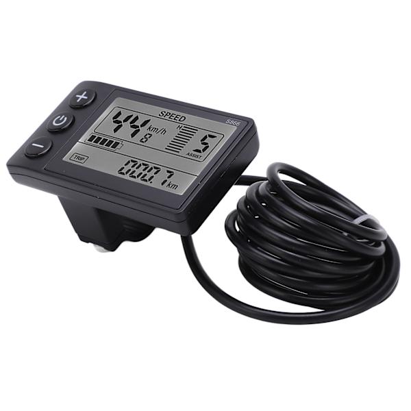 S866 sähköpyörän näyttö LCD-mittari 24V 36V 48V sähköpotkulaudan ohjauspaneeli SM-pistokkeella