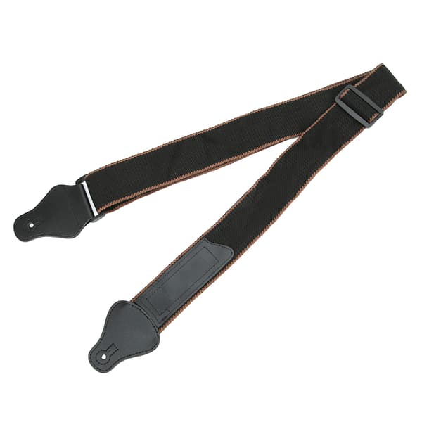 Gitarrrem Akustisk Elektrisk Bas Ukulele Bälte Justerbar Breddad PU-läder 3 Plektrum (Brun)