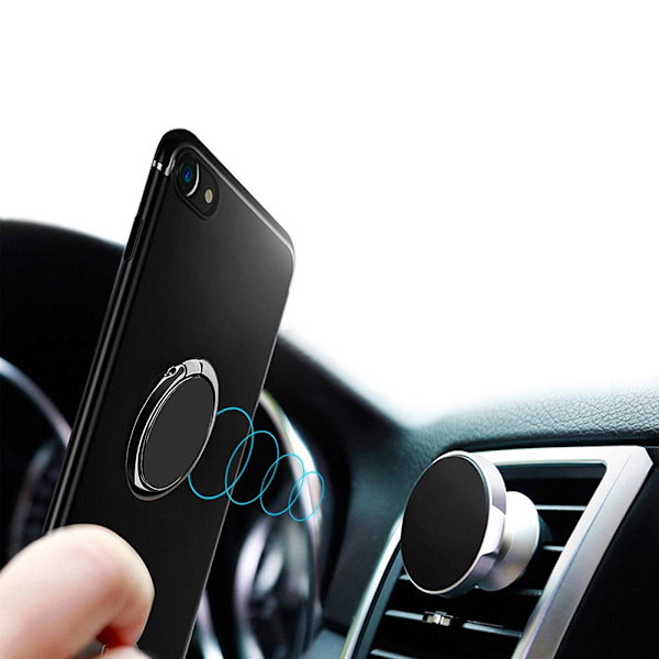Mobiltelefon Ringhållare Stativ 360 Graders Rotation Finger Ringhållare Magnetisk Bilfäste Stativ